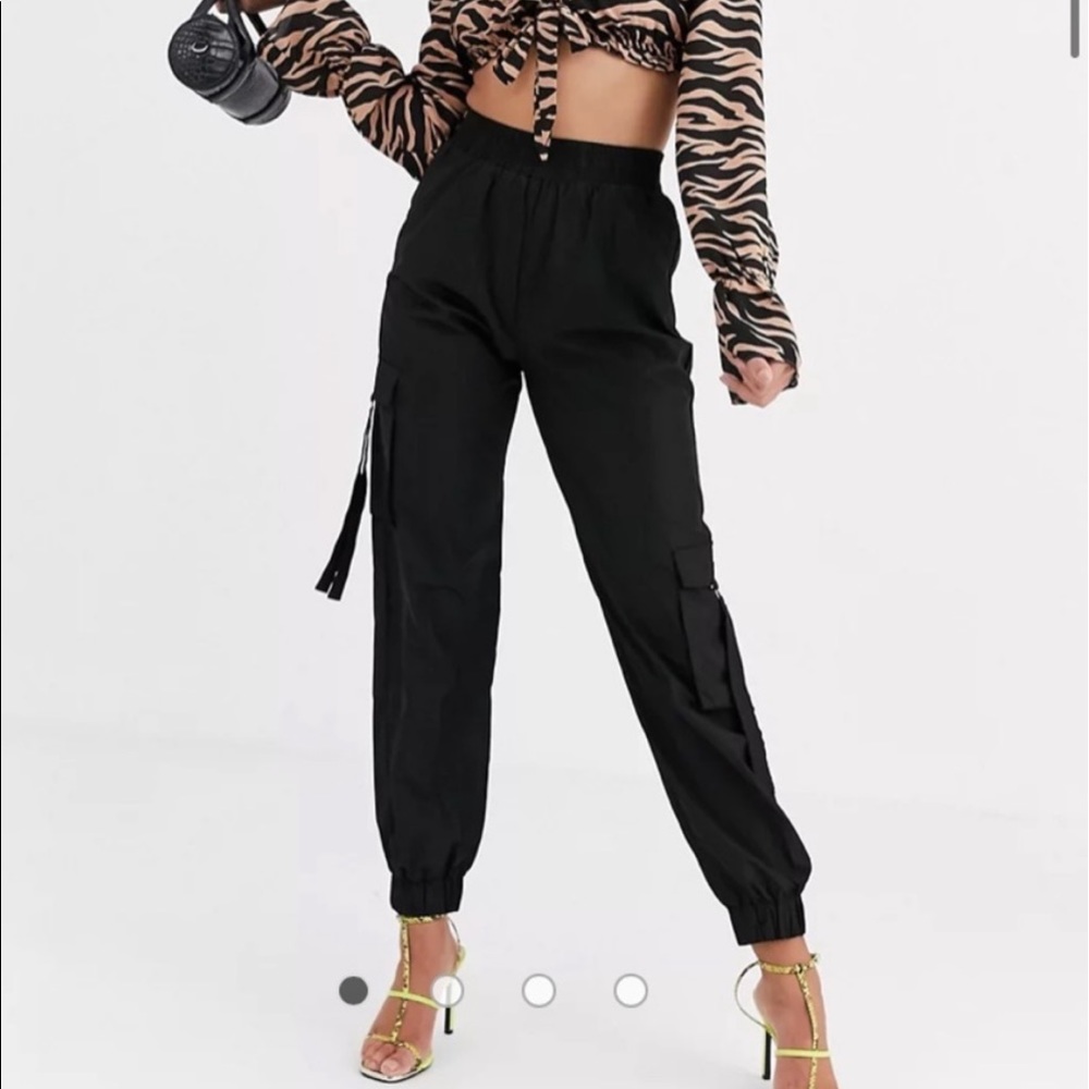 TIGER MIST black cargo joggers